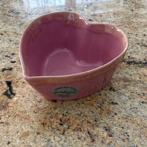 Pink Heart-Shaped Ceramic Bowl